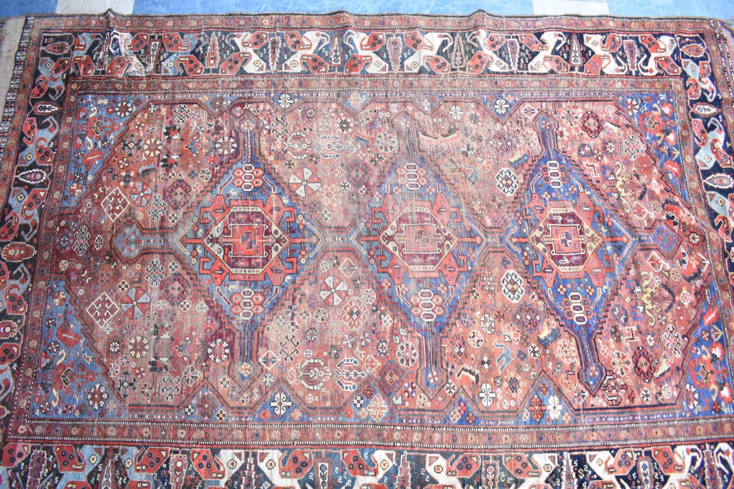 A c.1890 Persian Handmade Khamseh, 272x173cms - Image 4 of 5