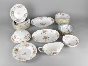 A Collection of Various Minton Marlow to Comprise Nine Small Plates, Muffin Dish and Cover, Bowls