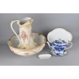 A Collection of Early 20th Century Ceramics to Comprise Crown Devon Blush Ivory Toilet Jug and Bowl,
