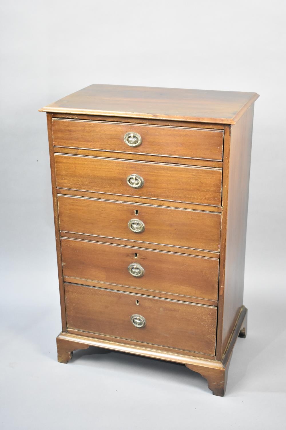 A Mahogany Chest of Five Short Drawers on Bracket Feet having Drop Cast Handles with Urn Motif, - Image 2 of 2