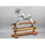 A 20th Century Rocking Horse Painted in Dapple Grey on Swing Base, In Need of Restoration, Base with