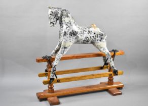 A 20th Century Rocking Horse Painted in Dapple Grey on Swing Base, In Need of Restoration, Base with