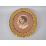 An Ornate Gilt Framed Photograph of a Lady, Frame 34x39cms
