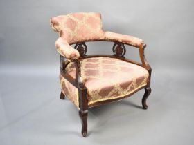 A Late Victorian/Edwardian Mahogany Framed Upholstered Tub Armchair