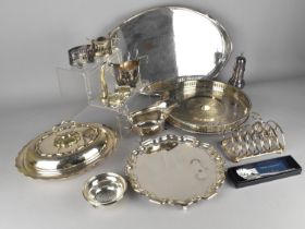 A Collection of Various Silver Plate to Comprise Large Oval Galleried Tray, Walker and Hall