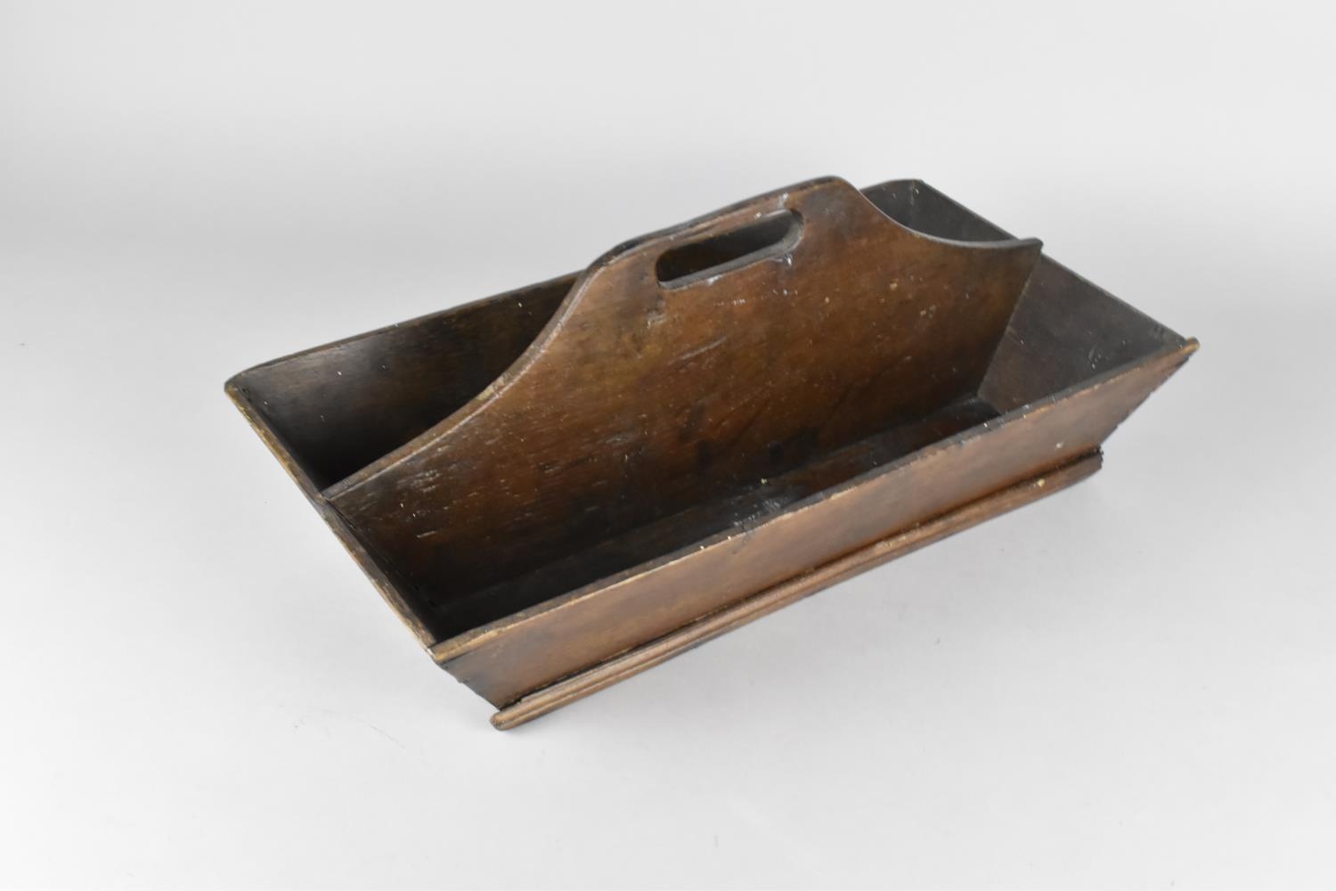 A 19th Century Country House Cutlery Tray with Central Divider and Cut Out Handle, 43cms Wide by - Image 3 of 3