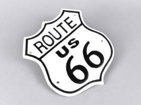 A Cast Metal Reproduction Sign for Route 66, 21cms Wide, Plus VAT