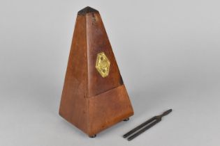 A French Mahogany Metronome, 22cms High together with a Tuning Fork