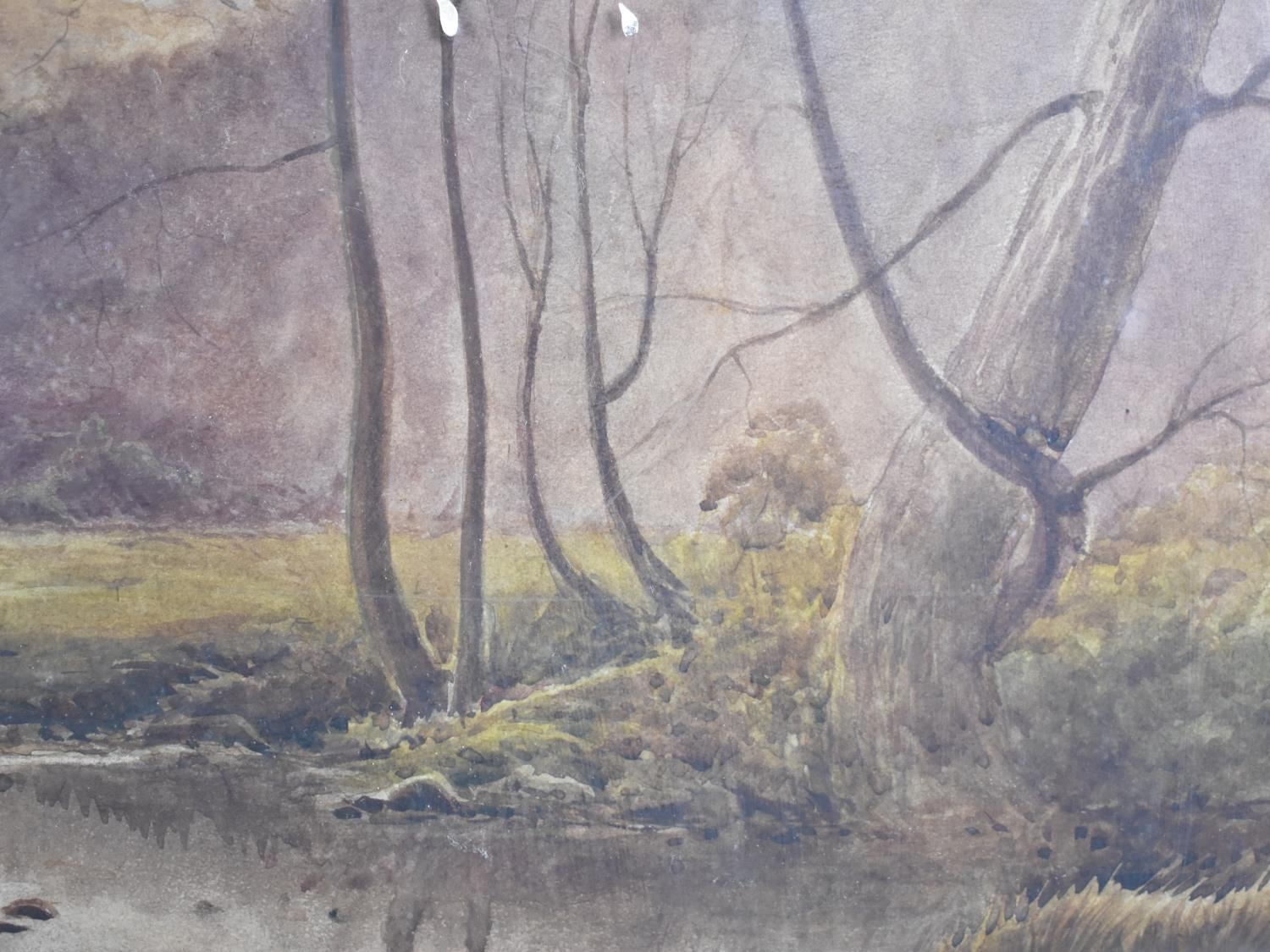 A 19th Century Gilt Framed Watercolour Depicting Pond with Trees by Arthur Jukes, 51x33cms - Image 2 of 2