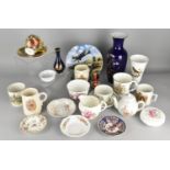 A Collection of Various Ceramics to Comprise Meissen Dish, Coalport Bird Pedestal Vase, KPM Vase, '