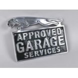 A Reproduction Cast Metal Sign for Jaguar, "Approved Garage Services", 23cms Wide, (Plus VAT)