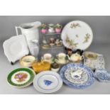 A Collection of Various Ceramics to Comprise Continental Ewers, Miniature Cup and Saucer, Large