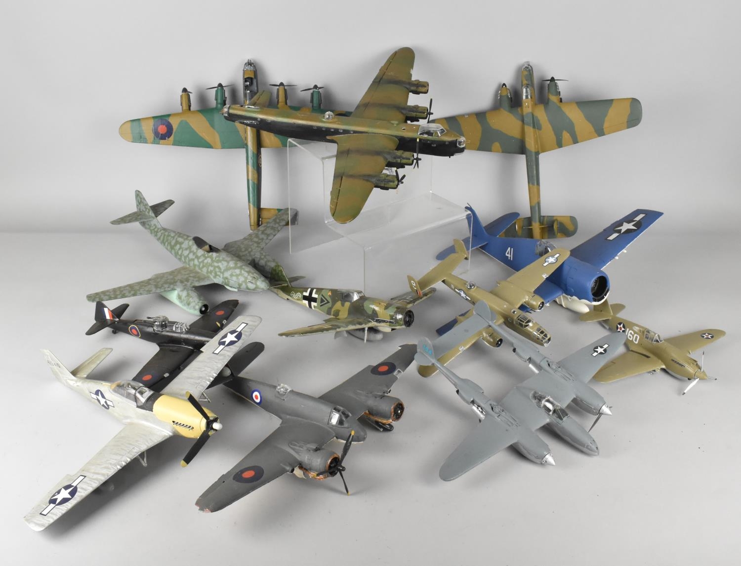 A Collection of Various Built Kit WWII Aircraft Models to Include Spitfires etc