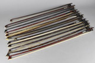 A Collection of Various Vintage Violin Bows, Varying Condition