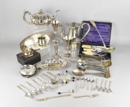 A Collection of Various Silver Plated Items to Comprise Flatware, Coffee Bean Spoons to Include