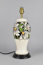 A Moorcroft Vase Table Lamp, Phoebe Summer Pattern, with Shade and Box, Ceramic Vase Measuring