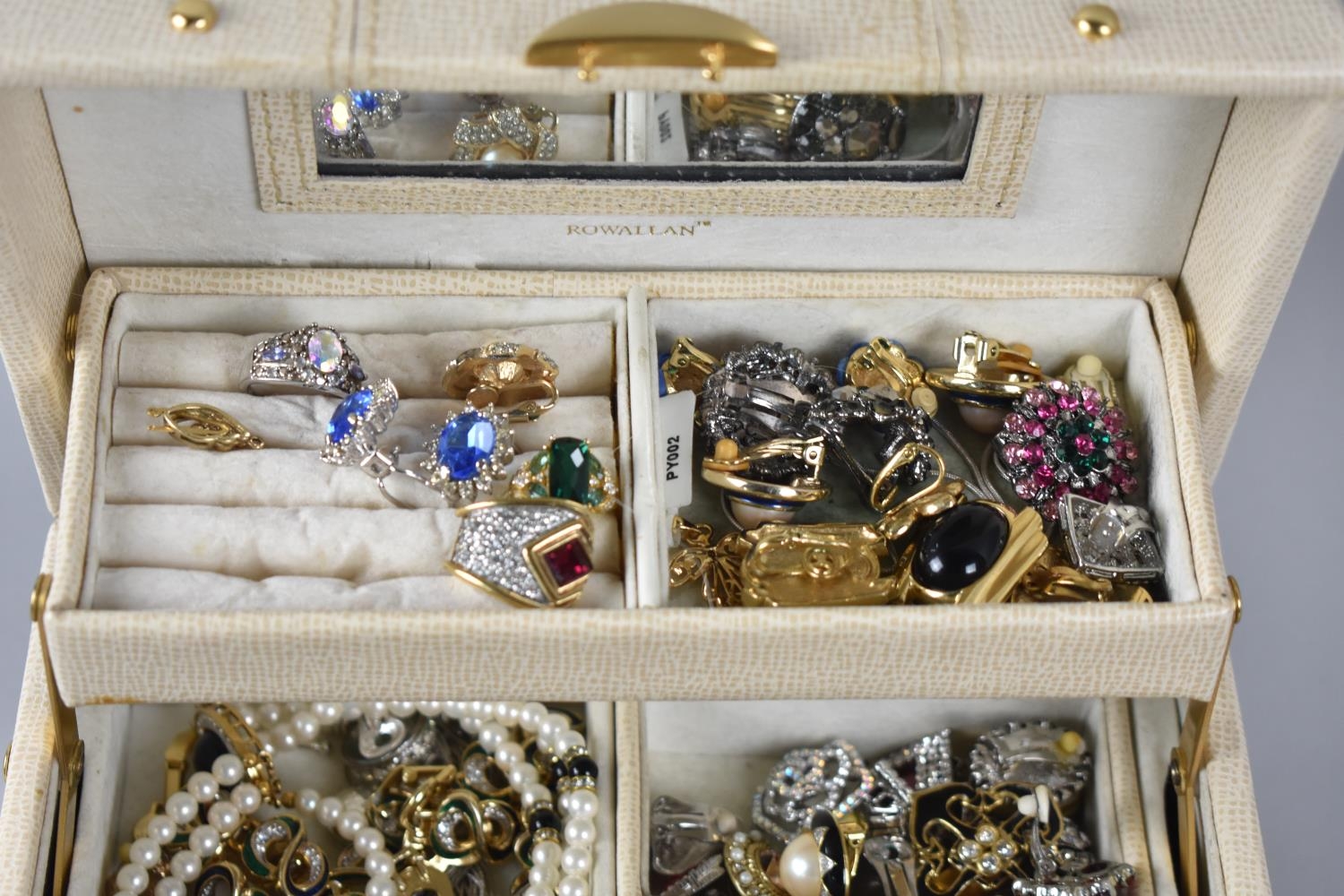 A Fitted Rowallan Jewellery box Containing Large Quantity of Costume Jewellery to include Trifari - Image 5 of 5
