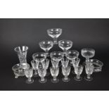 A Collection of Cut Glass to Comprise Set of Six Stuart Couped Glasses, Sherries etc