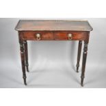 A Late 19th/Early 20th Century Mahogany Side Table with Two Short Drawers Having Lion Mask Ring