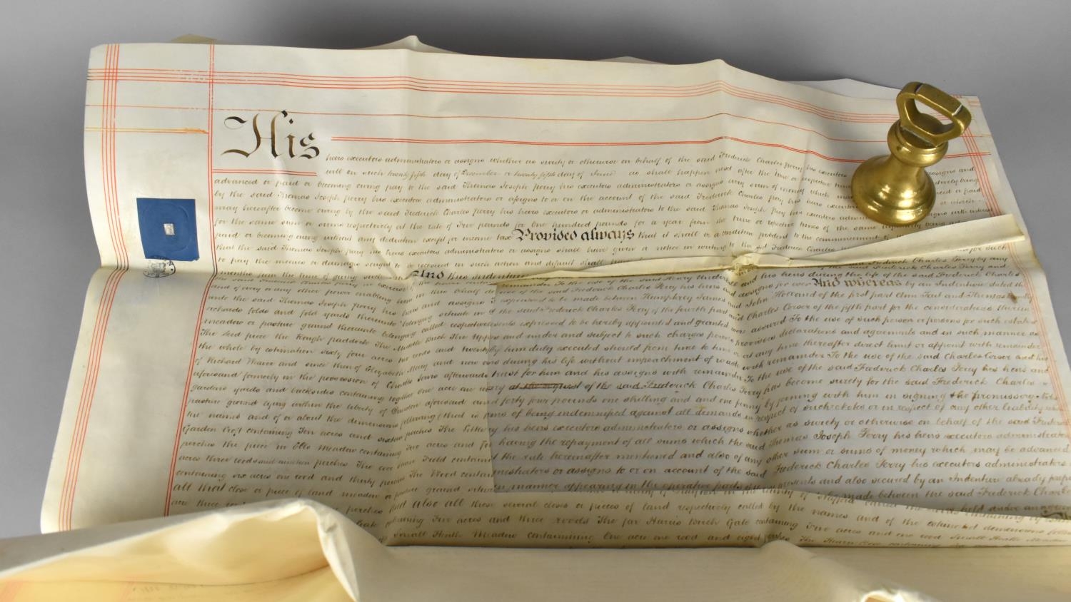 A 19th Century Indenture on Vellum Dated 1858 - Image 4 of 6