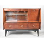 A G-Plan E Gomme Sideboard with Base Long Drawer Flanked by Short Drawers and Surmounted by Glazed