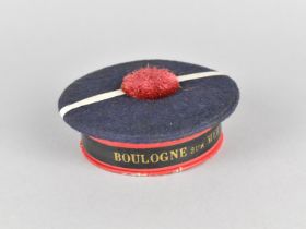 A Vintage Souvenir French Box in the Form of a Beret Inscribed "Boulogne Sur Mer"