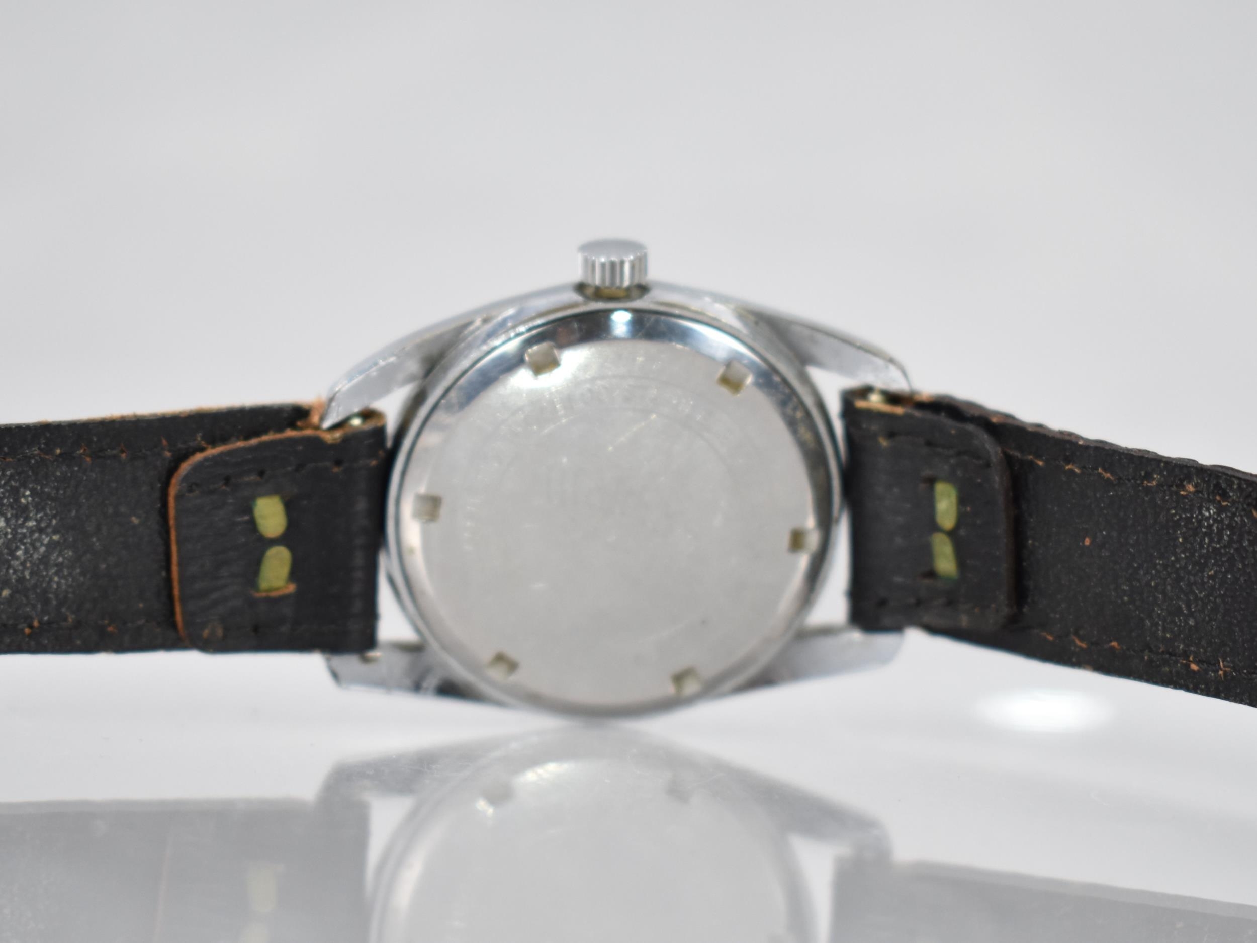 A Vintage Stainless Steel Waltham Incabloc Wrist Watch, Silvered Dial with Chromed Double Baton Hour - Image 3 of 4