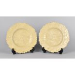 A Pair of 19th Century Leaf Plates, 22cms Diameter