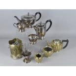 A Collection of Various Silver Plate to Comprise Four Piece Tea Service, Three Piece Service, Bottle