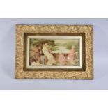 A Late Victorian/Edwardian Crystoleum Depicting Family in Exterior Setting, Housed in Ornate Gilt