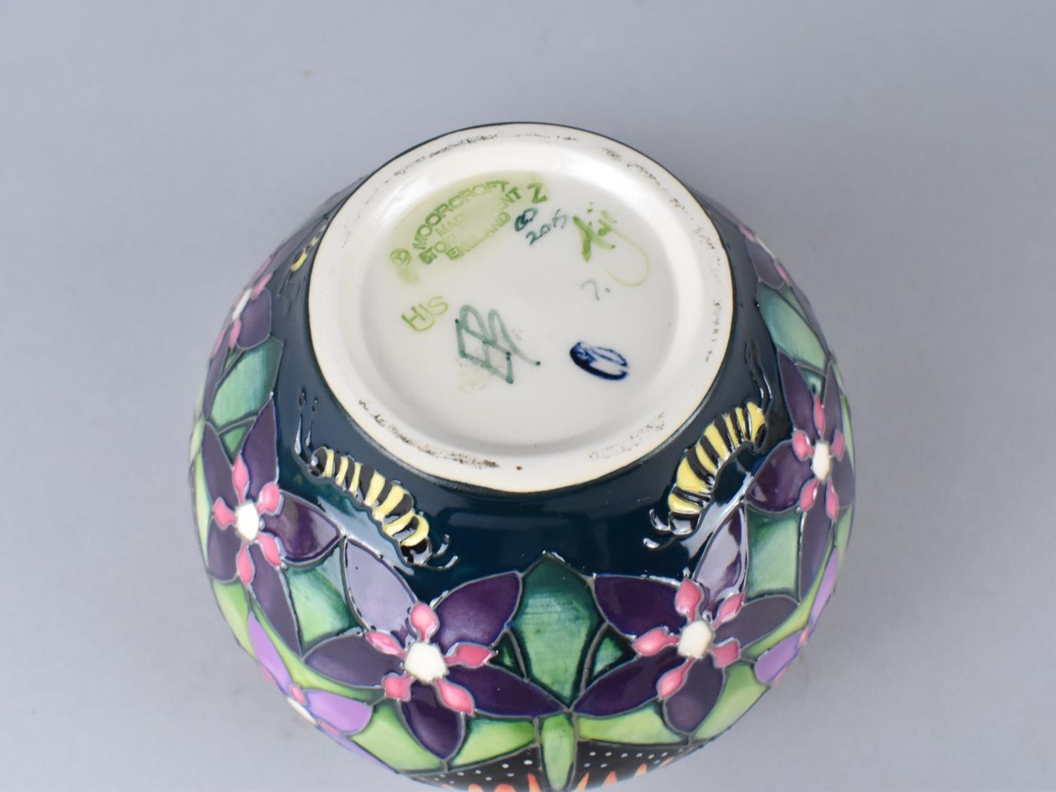 A Moorcroft Vase, Monarch Butterfly Pattern, 2015, 11cm high - Image 2 of 2