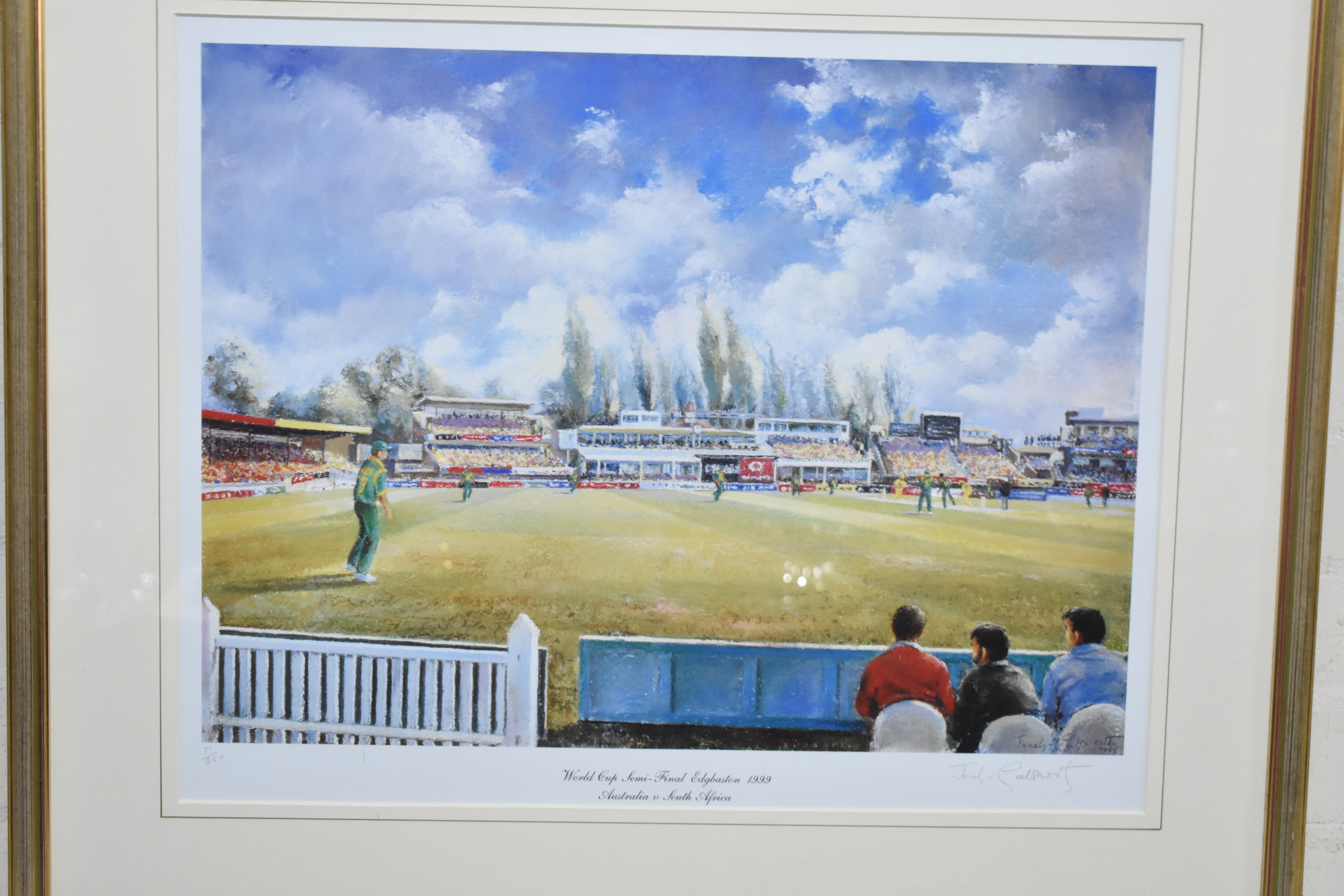 A Framed Cricketing Print together with a Further Cricketing Print, World Cup Semi-Final 1999, - Image 2 of 3