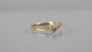 A Diamond Solitaire in 9ct Gold, Round Cut Diamond Measuring 2.9mm Approx, Missing Two Claws, 1gm