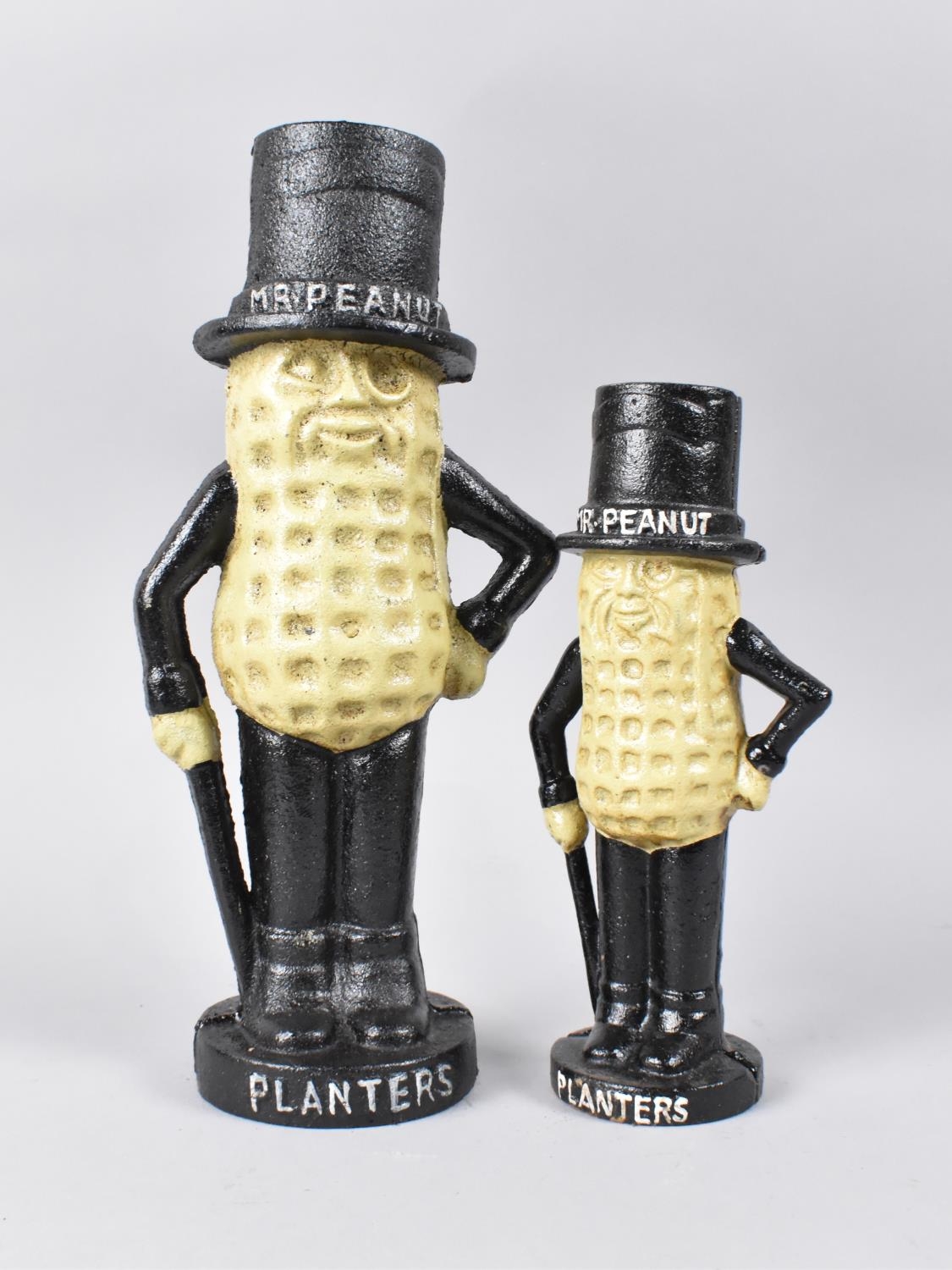 Two Cast Metal Advertising Money Banks for Planters, Mr Peanut, Tallest 26cms, (Plus VAT)