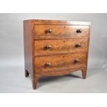 A 19th Century Mahogany Chest of Small Proportions Having Three Long Drawers, 83x44x84cms