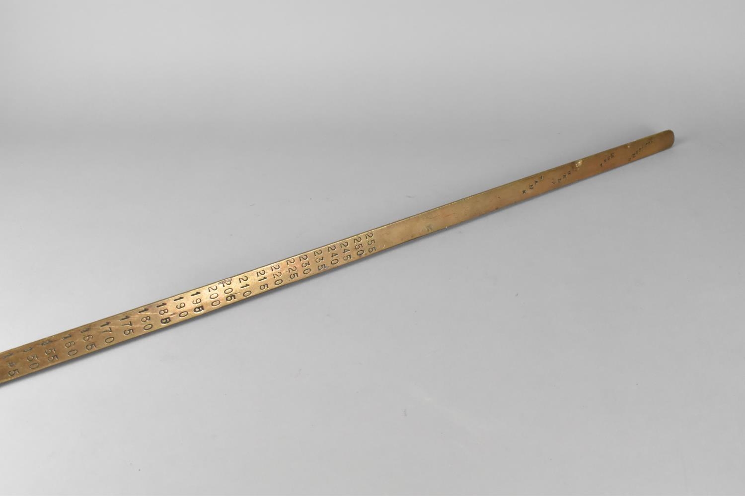 A 19th Century Ships Fuel Tank Gauge Measure Inscribed 'Gallons Port Fuel Tank', 121cms Long - Image 3 of 4