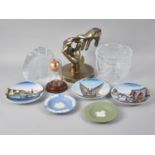 A Collection of Various Sundries to comprise Moulded Glass Bowl, Glass Slab Paperweight Decorated