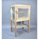 A Vintage Pine Meat Safe Raised on Supports with Stretcher Shelf, 71x50x121cms High