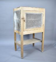 A Vintage Pine Meat Safe Raised on Supports with Stretcher Shelf, 71x50x121cms High