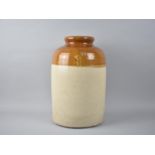 A Large Stoneware Glazed Jar with Incised Number 10, 37cms High