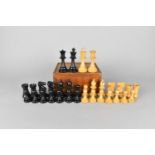 A Mid 20th Century Chess Set in Box, Complete, the Kings Measuring 9cm High