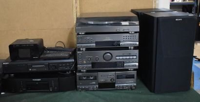 A Large Collection of Various Electronics to comprise Sony Hifi System, CD Player, Sony Minidisc