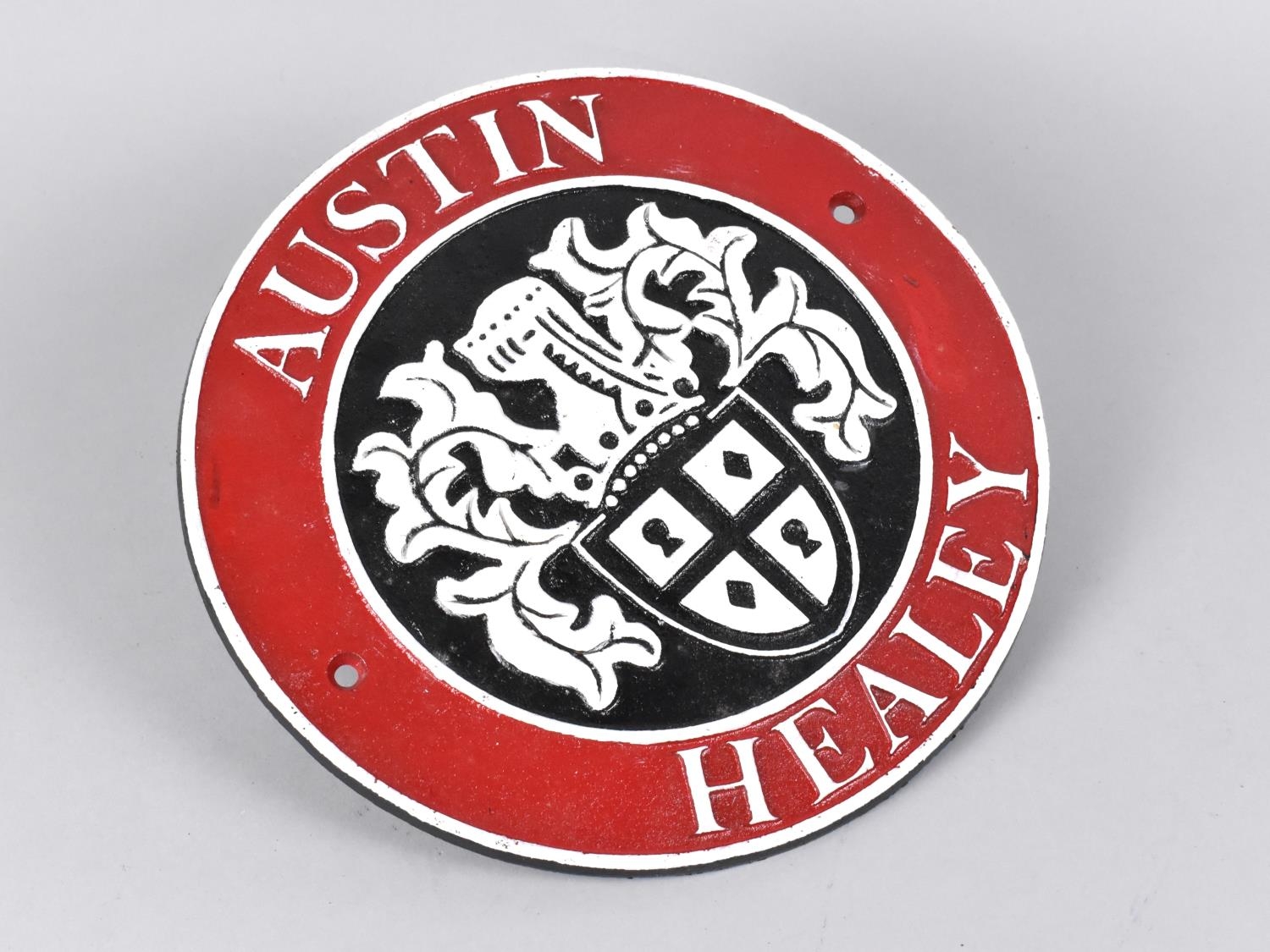 A Cast Metal Reproduction Sign for Austin Healey, 24cms Diameter Plus VAT