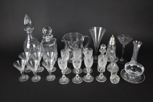 A Collection of Various Cut Glass to Comprise Set of Six Edinburgh Sherries, Set of Seven Stuart