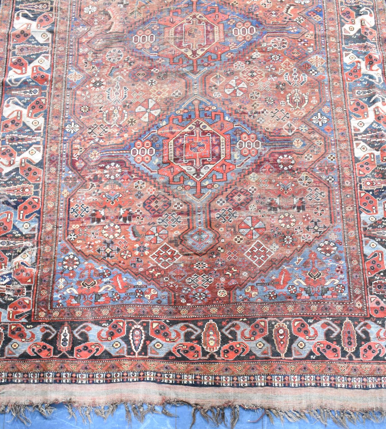A c.1890 Persian Handmade Khamseh, 272x173cms - Image 2 of 5