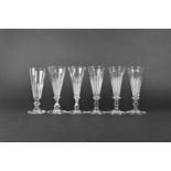 A Set of Five Plus One 19th Century Champagne Flutes, 16cm high (Some Condition Issues)