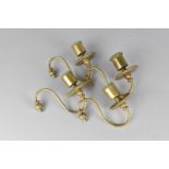 A Set of Four Brass Candle Sconces, 10cms High