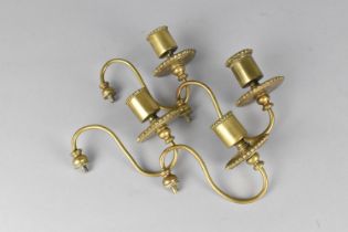 A Set of Four Brass Candle Sconces, 10cms High