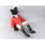 A Mid 20th Century Anthropomorphic soft Toy Modelled as a Seated Fox Wearing Hunting Attire, 55cms