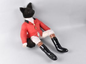 A Mid 20th Century Anthropomorphic soft Toy Modelled as a Seated Fox Wearing Hunting Attire, 55cms